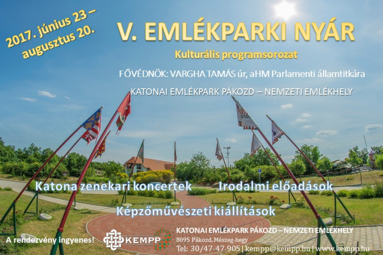 Folytatódik az V. Emlékparki Nyár rendezvénysorozata